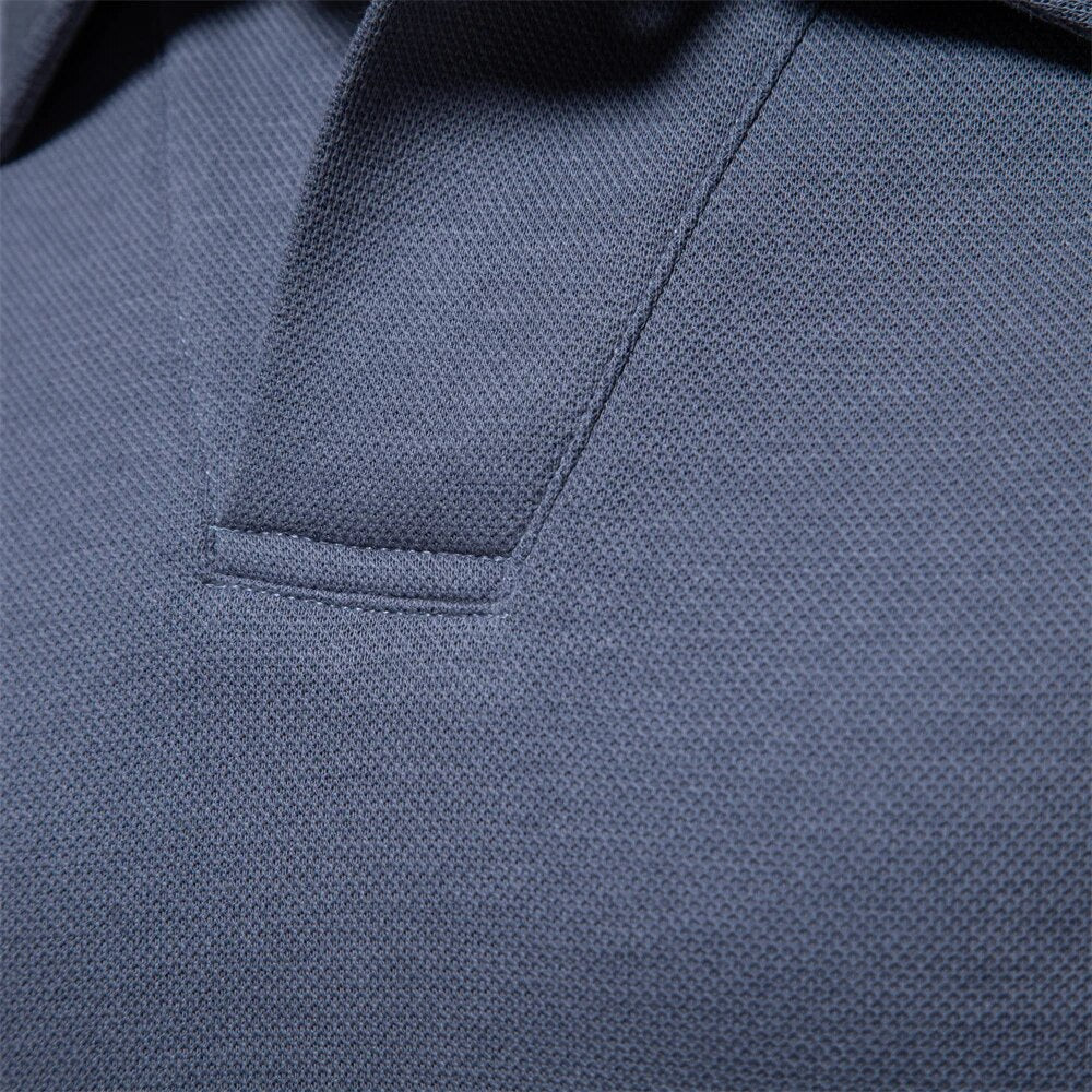 Sleek Men's Polo Shirt | High-Quality Cotton, Long Sleeve Design 4