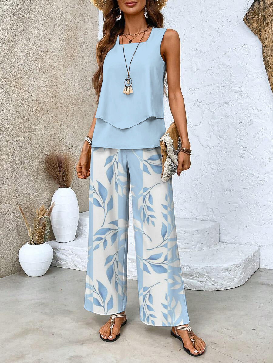 Tessa Women's Tweed Set | Elegant Square Neckline, Summer Fashion 1