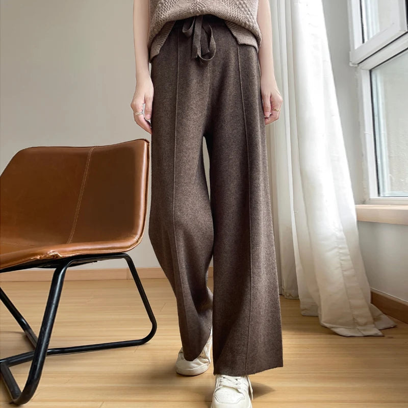 Mica Women's Wide Leg Pants | Cashmere Blend, High-Waisted Comfort 1