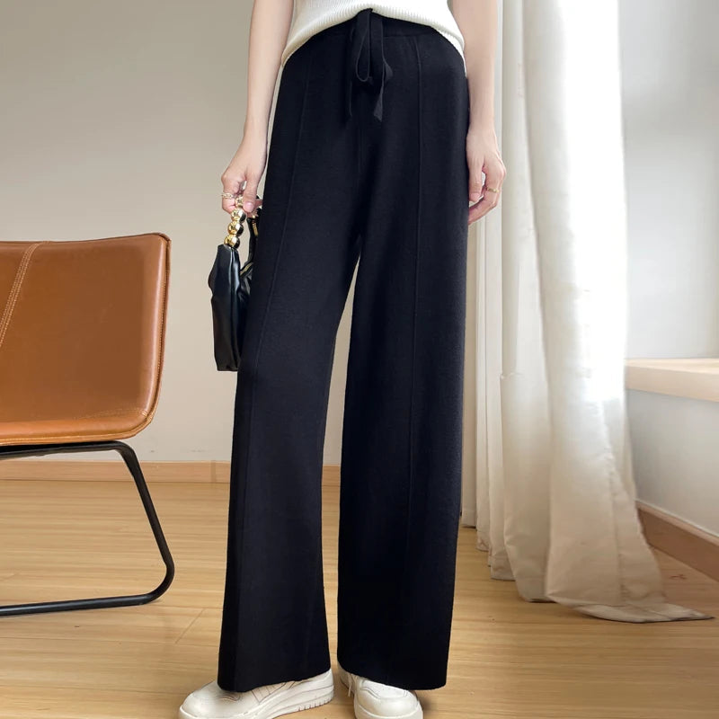 Mica Women's Wide Leg Pants | Cashmere Blend, High-Waisted Comfort 3