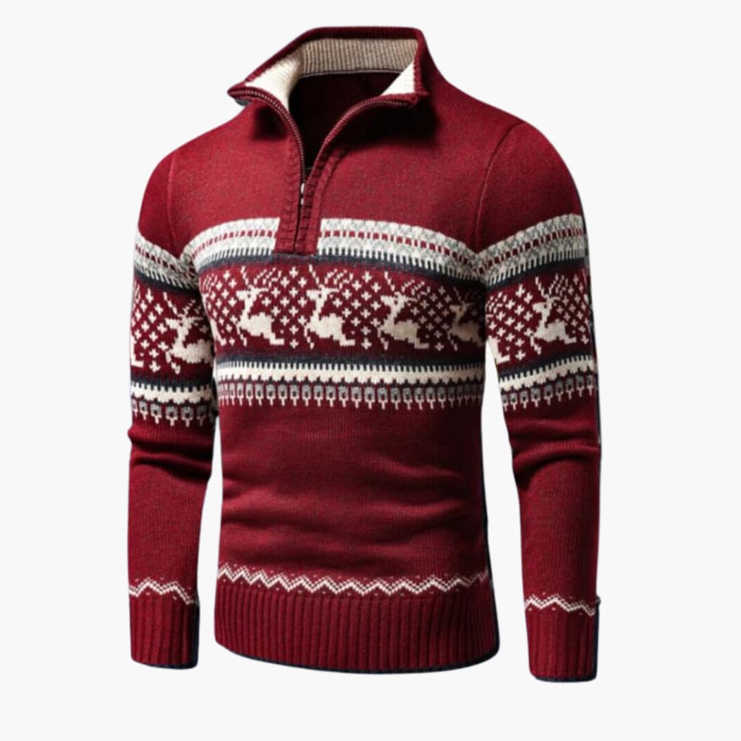 Structured Knit Pullover for Men