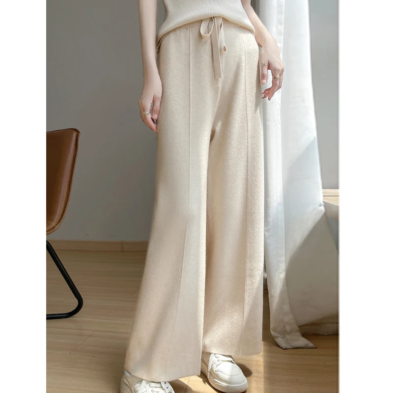 Mica Women's Wide Leg Pants | Cashmere Blend, High-Waisted Comfort 5