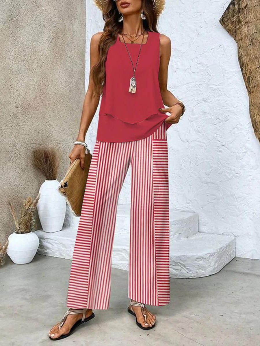 Tessa Women's Tweed Set | Elegant Square Neckline, Summer Fashion 4