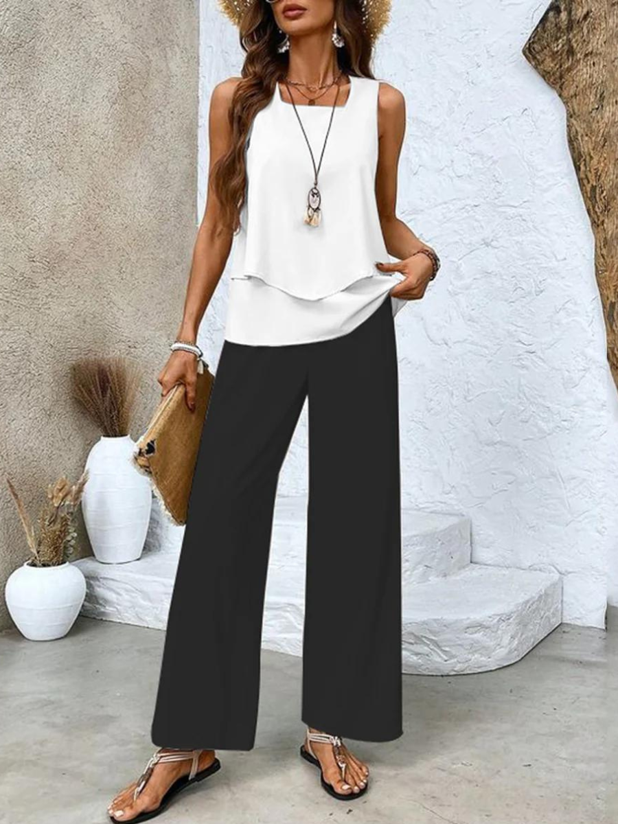Tessa Women's Tweed Set | Elegant Square Neckline, Summer Fashion 7