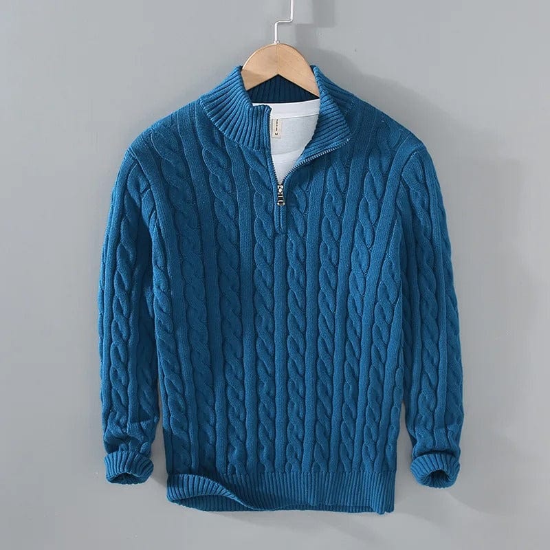 Felo Men's Half Zip Sweater | Classic Cable Knit Cotton, Cozy Autumn Essential 3