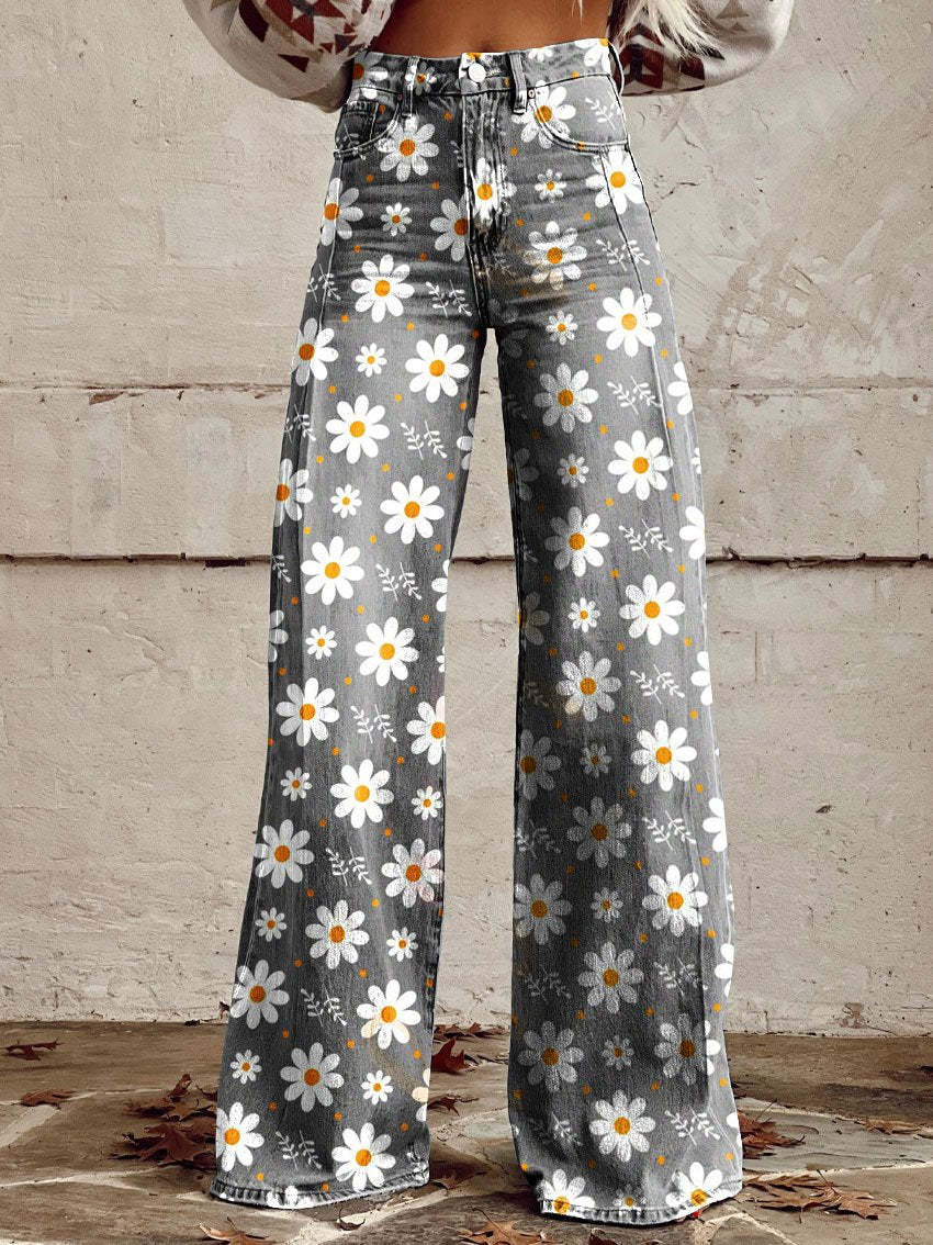 Fiona Women's Pants | Cotton Floral Design, Relaxed Fit 1