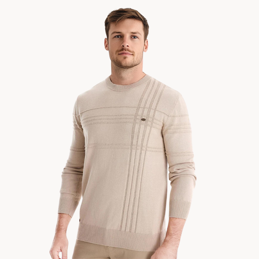 Chet Men's Cardigan Sweater | Ultra-Soft Cotton Blend, Checkered Design 10