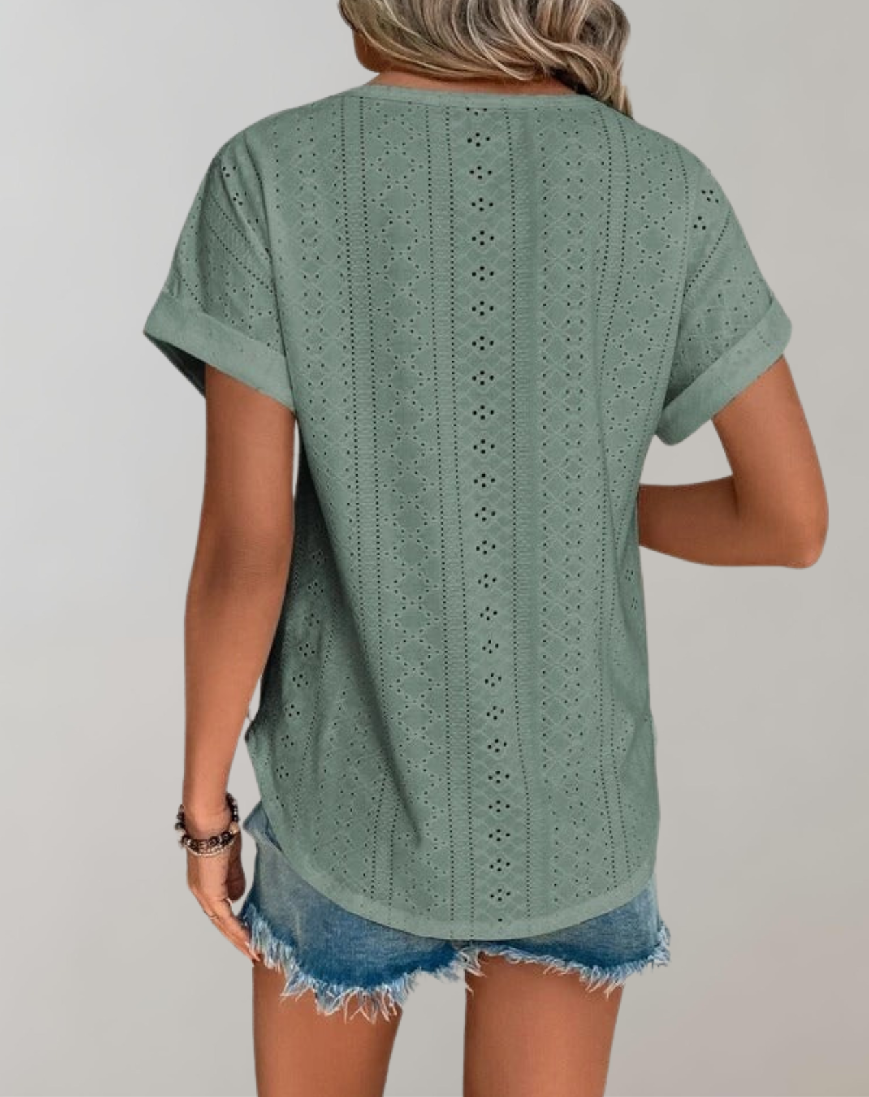 Lila Women's Blouse | Lightweight Summer Top with Eyelet Embroidery 3