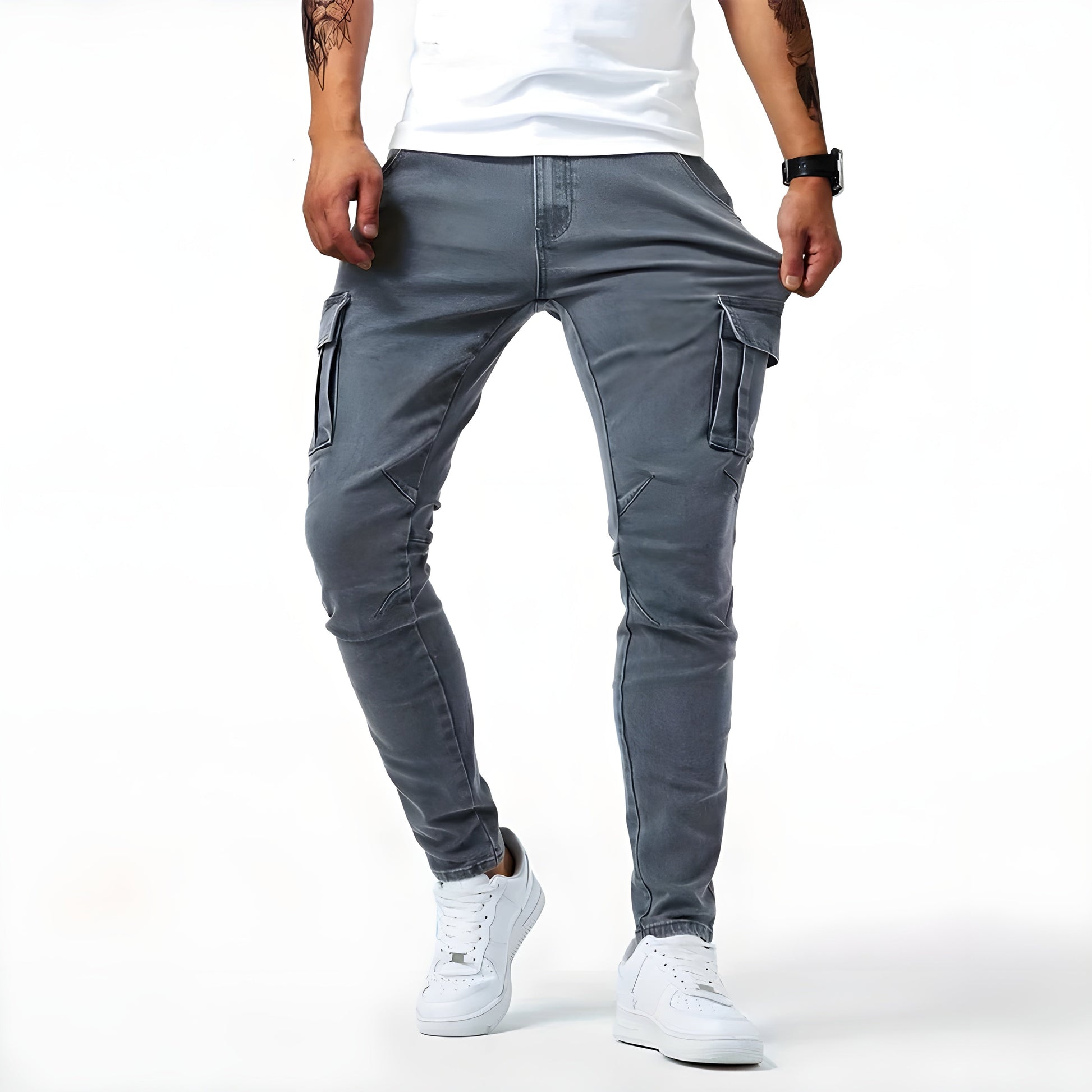 Pavo Men's Cargo Pants | Stretchable Cotton Blend, Casual Fit 4
