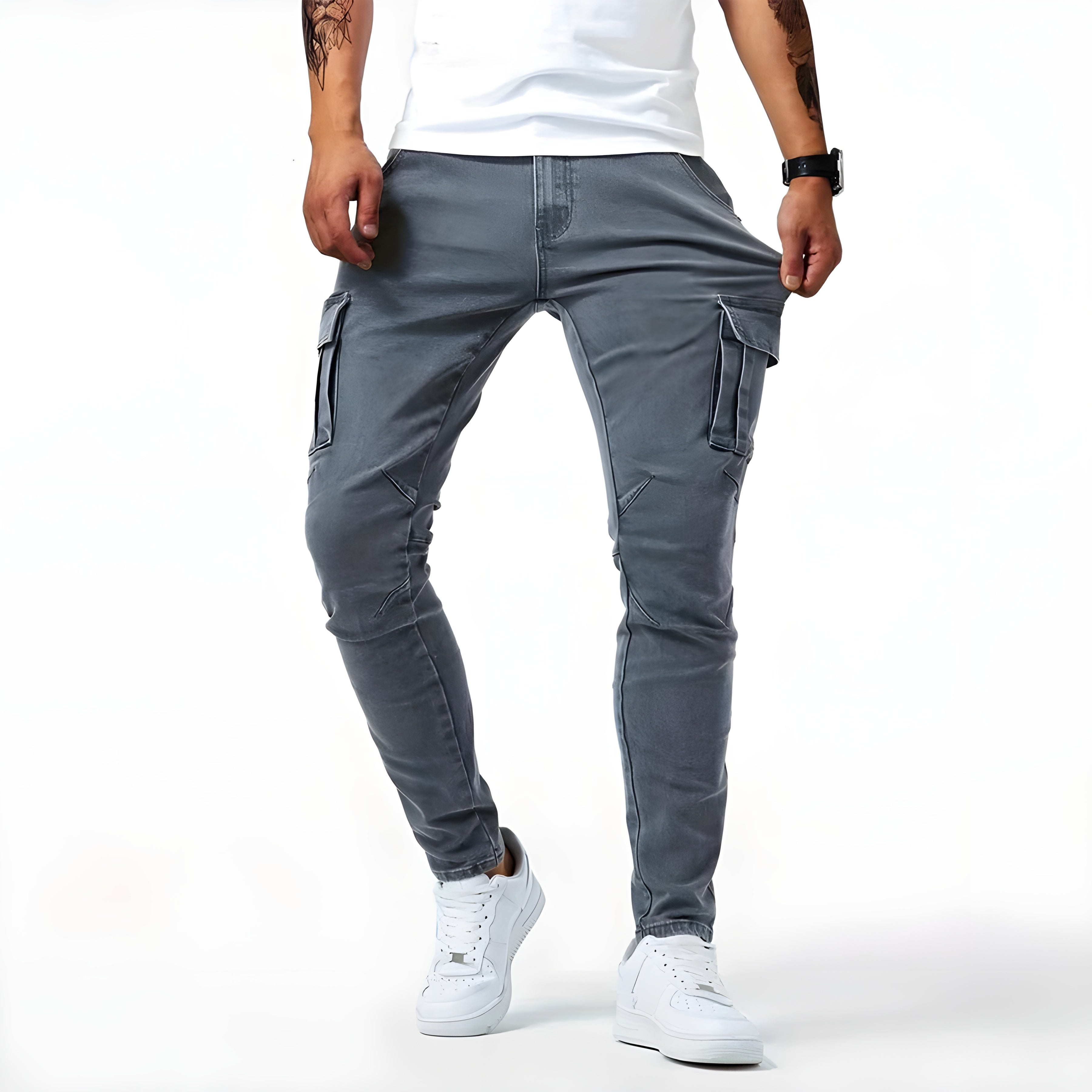 Pavo Men's Cargo Pants | Stretchable Cotton Blend, Casual Fit 4
