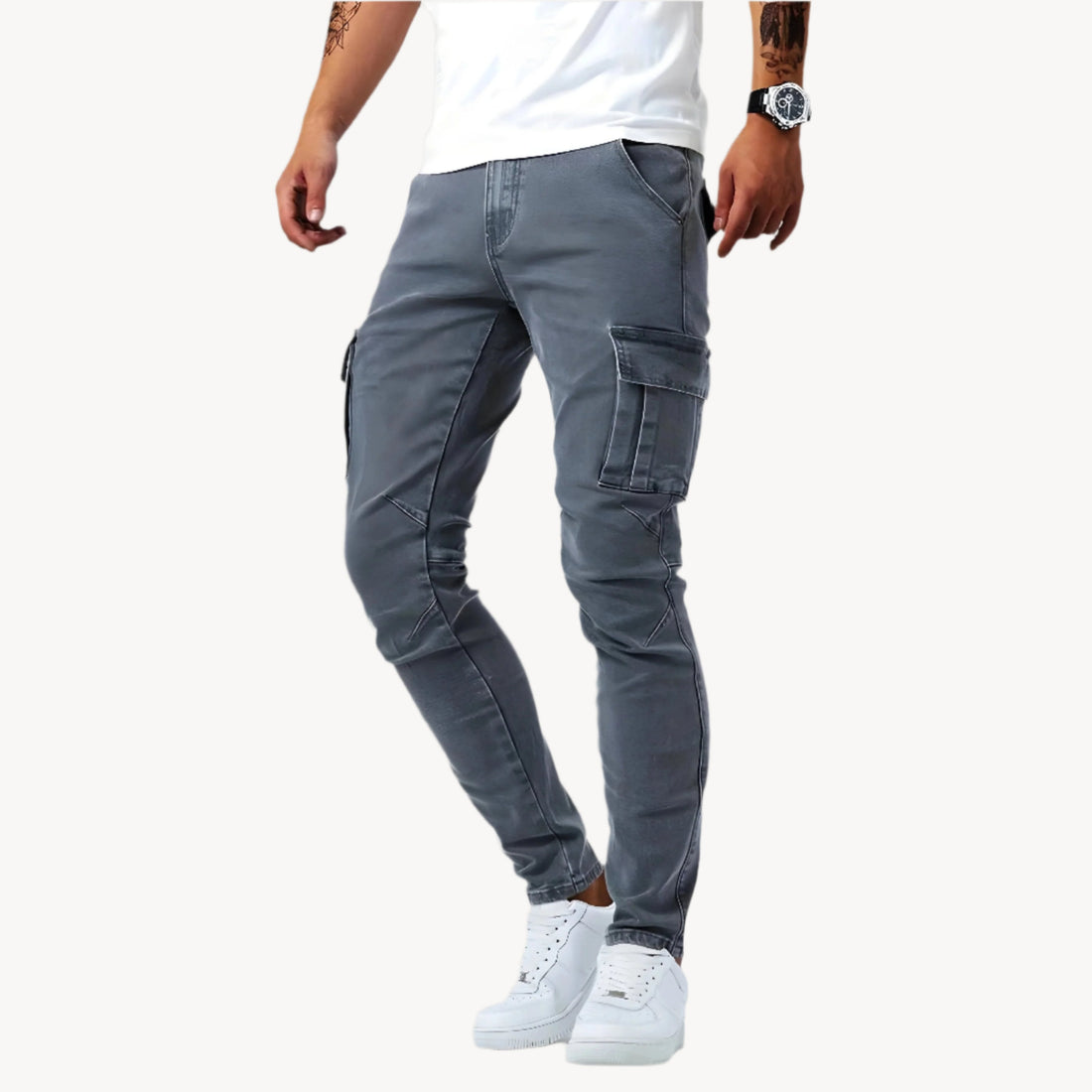 Pavo Men's Cargo Pants | Stretchable Cotton Blend, Casual Fit 1