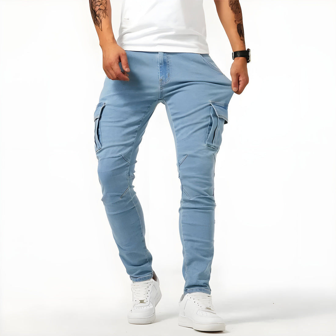 Pavo Men's Cargo Pants | Stretchable Cotton Blend, Casual Fit 1