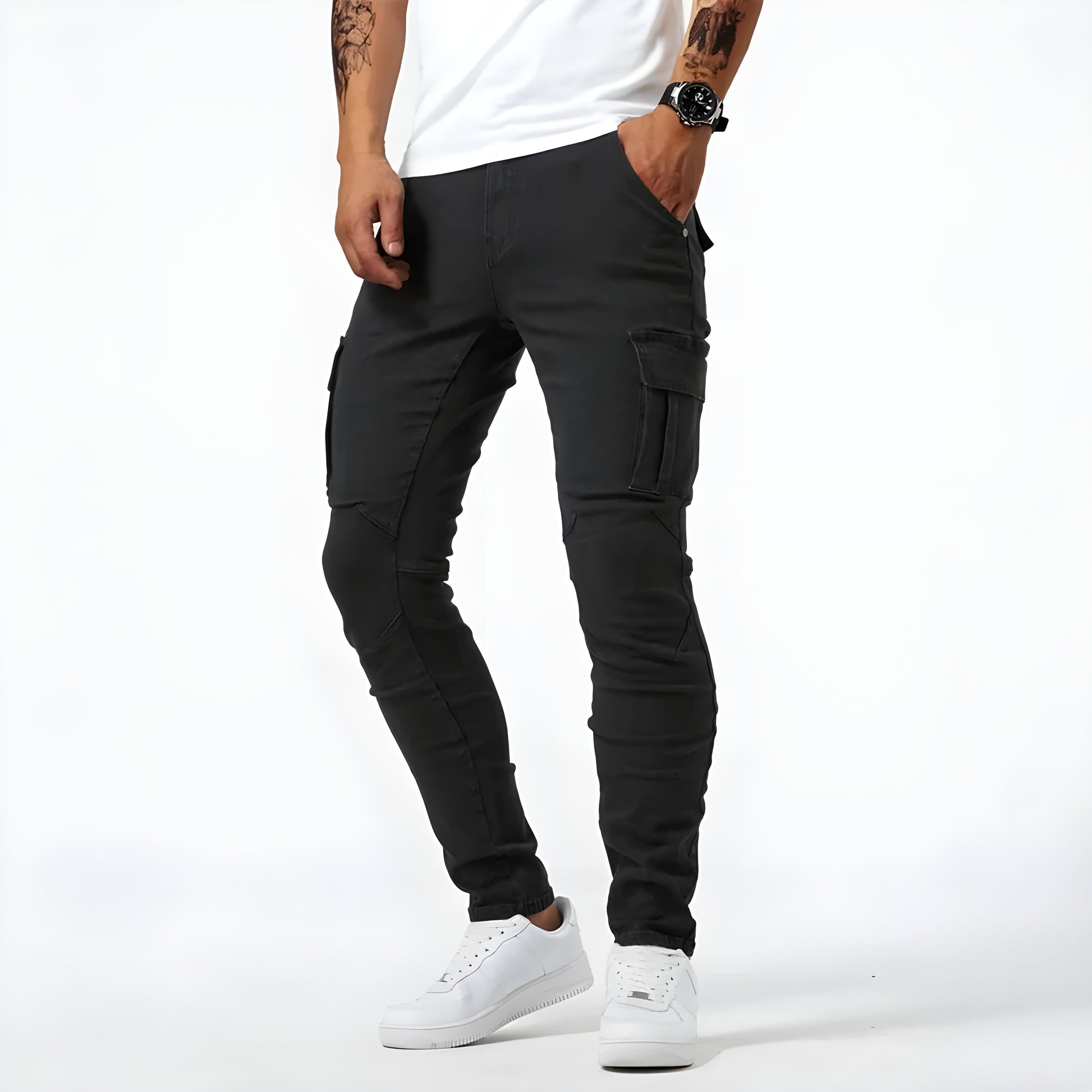 Pavo Men's Cargo Pants | Stretchable Cotton Blend, Casual Fit 3