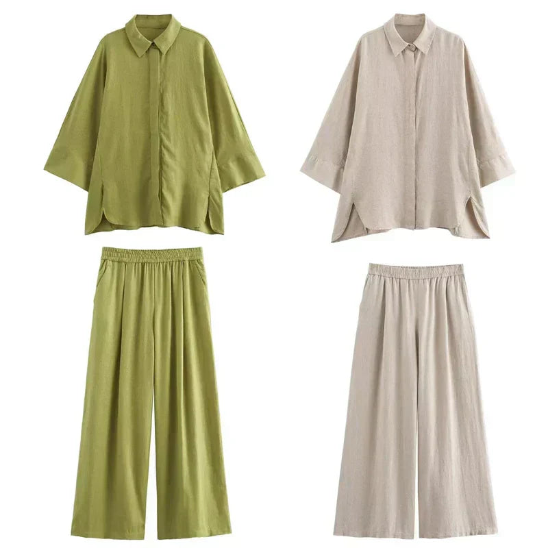 Wina Women's Lounge Set | Cotton-Linen Blend, Casual Comfort 1