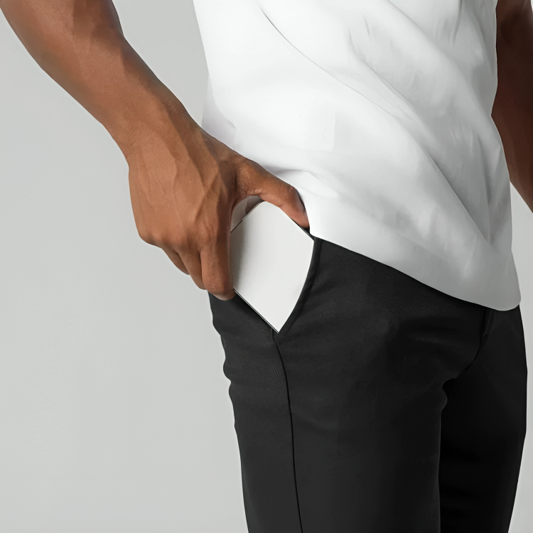 Luminous Men's Chino Pants | Stretch Fabric, Slim Fit, Khaki 3