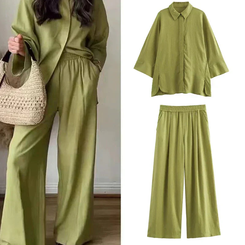 Wina Women's Lounge Set | Cotton-Linen Blend, Casual Comfort 1