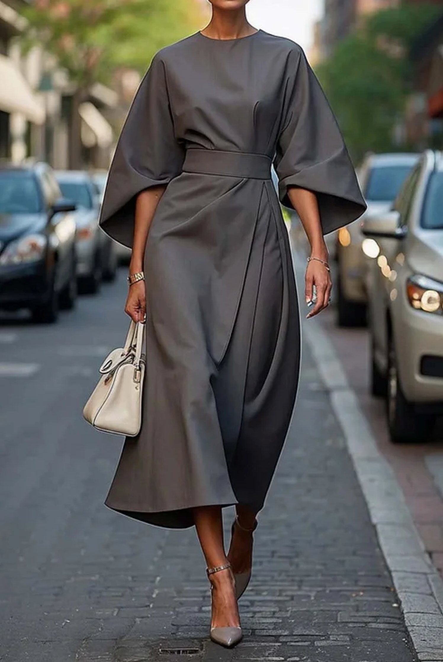 Kendra Women's Cocktail Dress | Lantern Sleeves, Versatile Fit, Plus Size Available 5