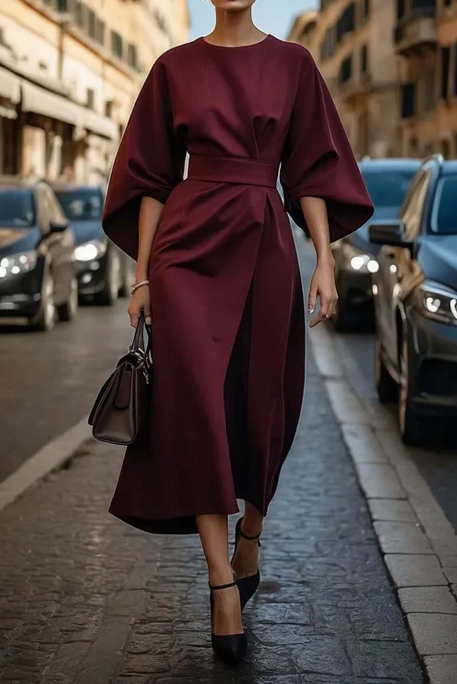 Kendra Women's Cocktail Dress | Lantern Sleeves, Versatile Fit, Plus Size Available 4