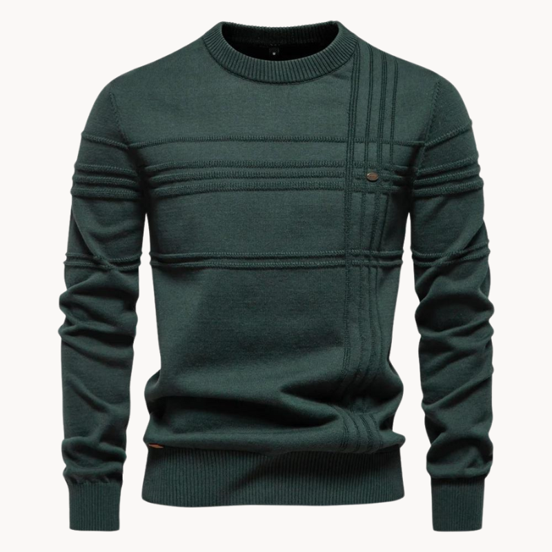 Chet Men's Cardigan Sweater | Ultra-Soft Cotton Blend, Checkered Design 7