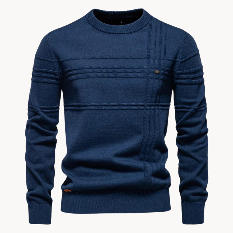 Chet Men's Cardigan Sweater | Ultra-Soft Cotton Blend, Checkered Design 5