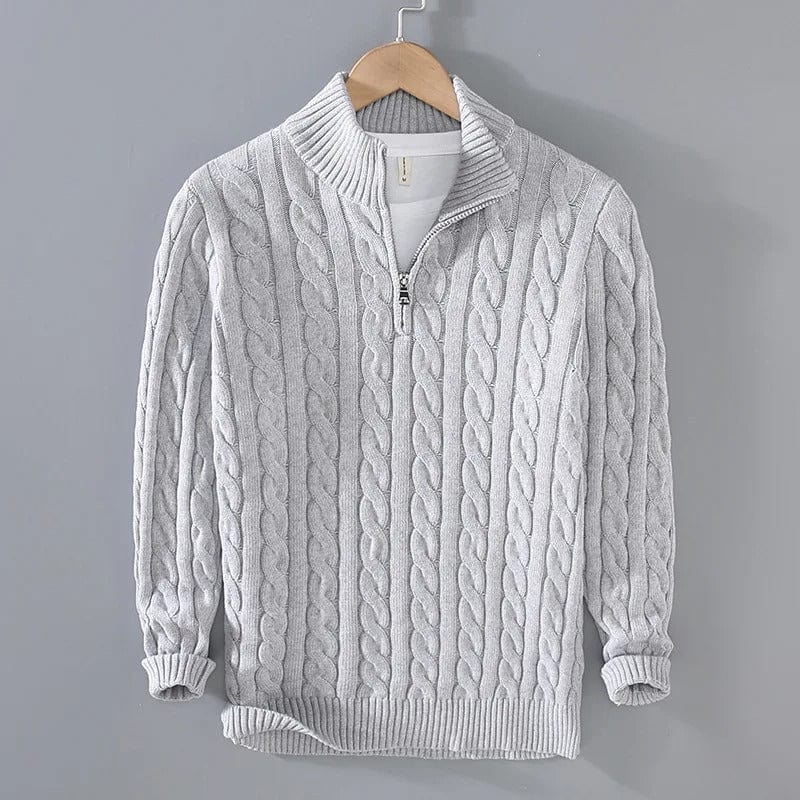 Felo Men's Half Zip Sweater | Classic Cable Knit Cotton, Cozy Autumn Essential 1
