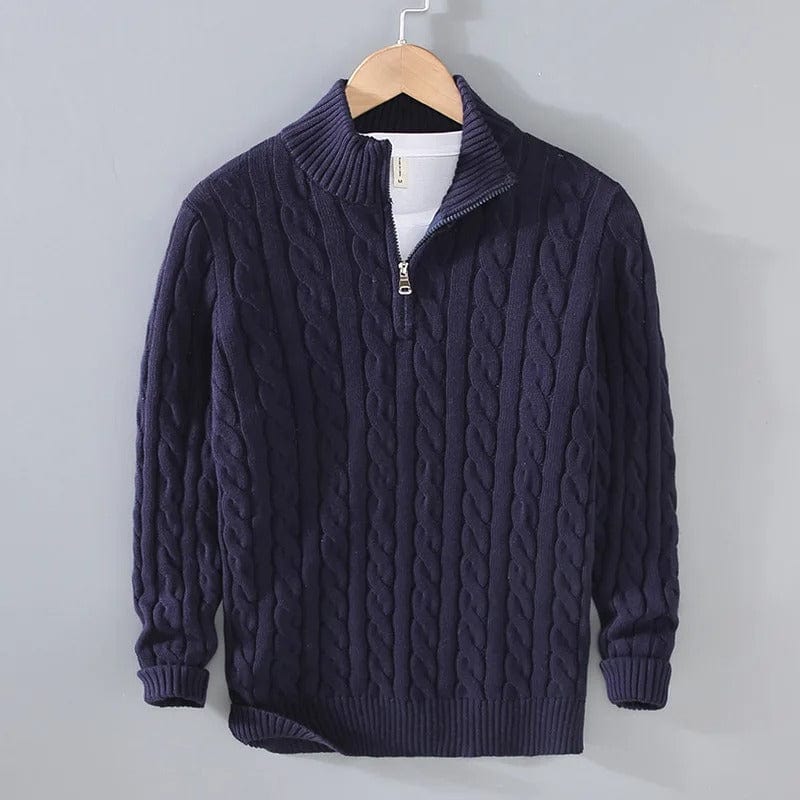 Felo Men's Half Zip Sweater | Classic Cable Knit Cotton, Cozy Autumn Essential 5