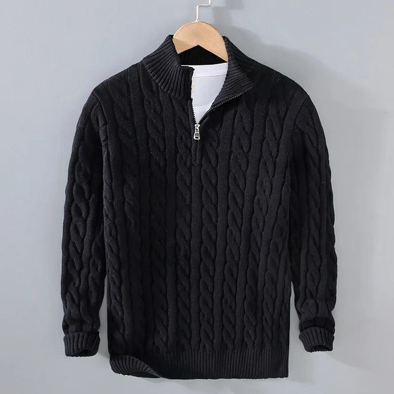 Felo Men's Half Zip Sweater | Classic Cable Knit Cotton, Cozy Autumn Essential 4