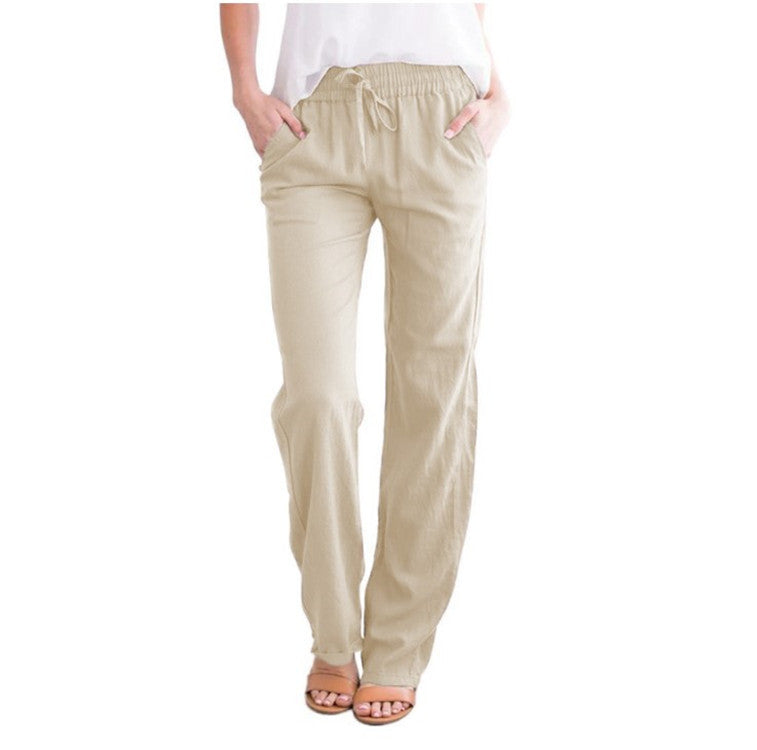 Lila Women's Wide Leg Pants | Breathable Linen, Casual Elegance 1