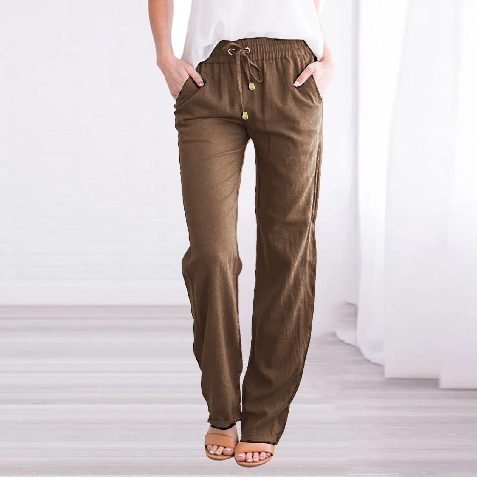 Lila Women's Wide Leg Pants | Breathable Linen, Casual Elegance 12