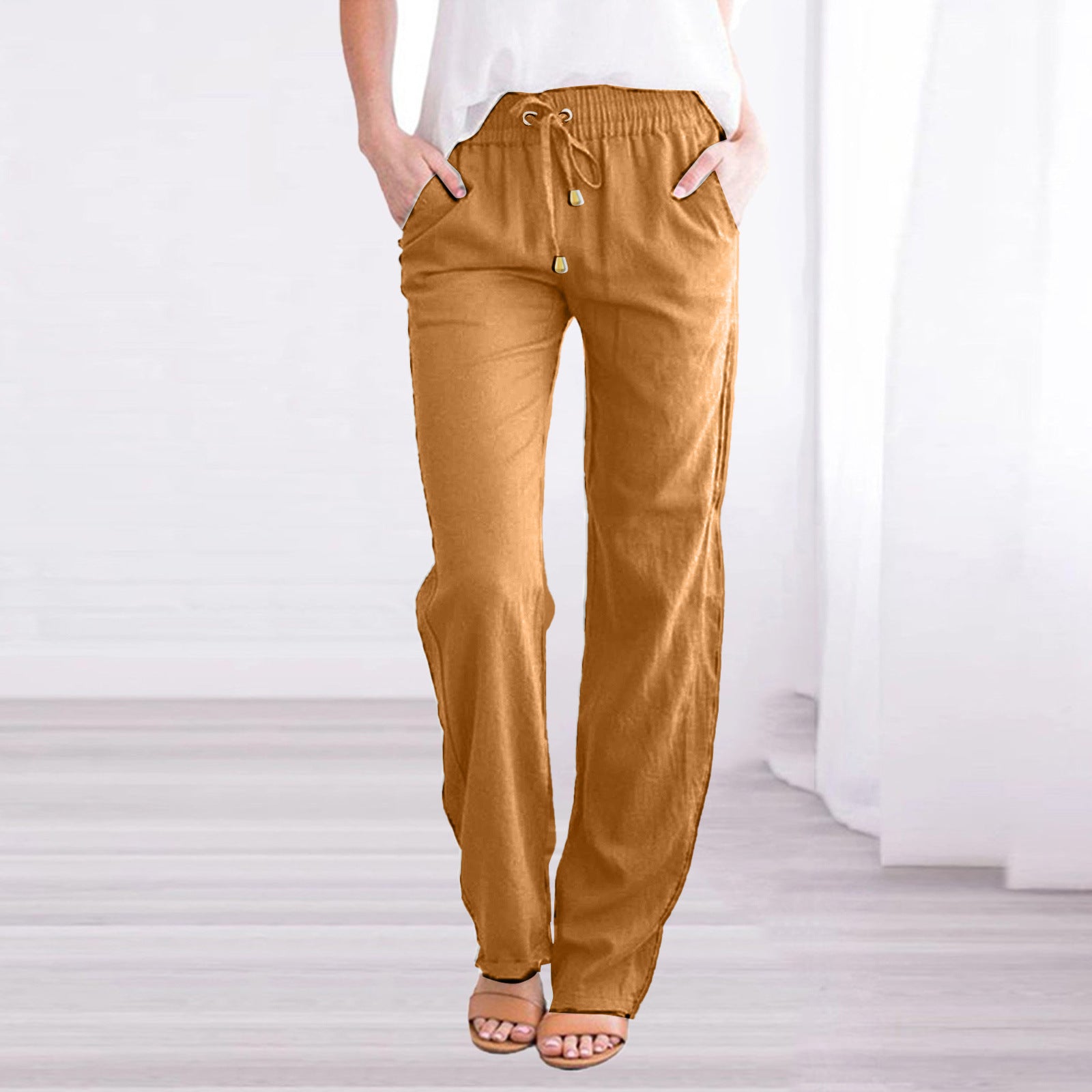 Lila Women's Wide Leg Pants | Breathable Linen, Casual Elegance 13