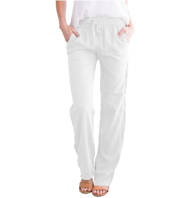 Lila Women's Wide Leg Pants | Breathable Linen, Casual Elegance 14