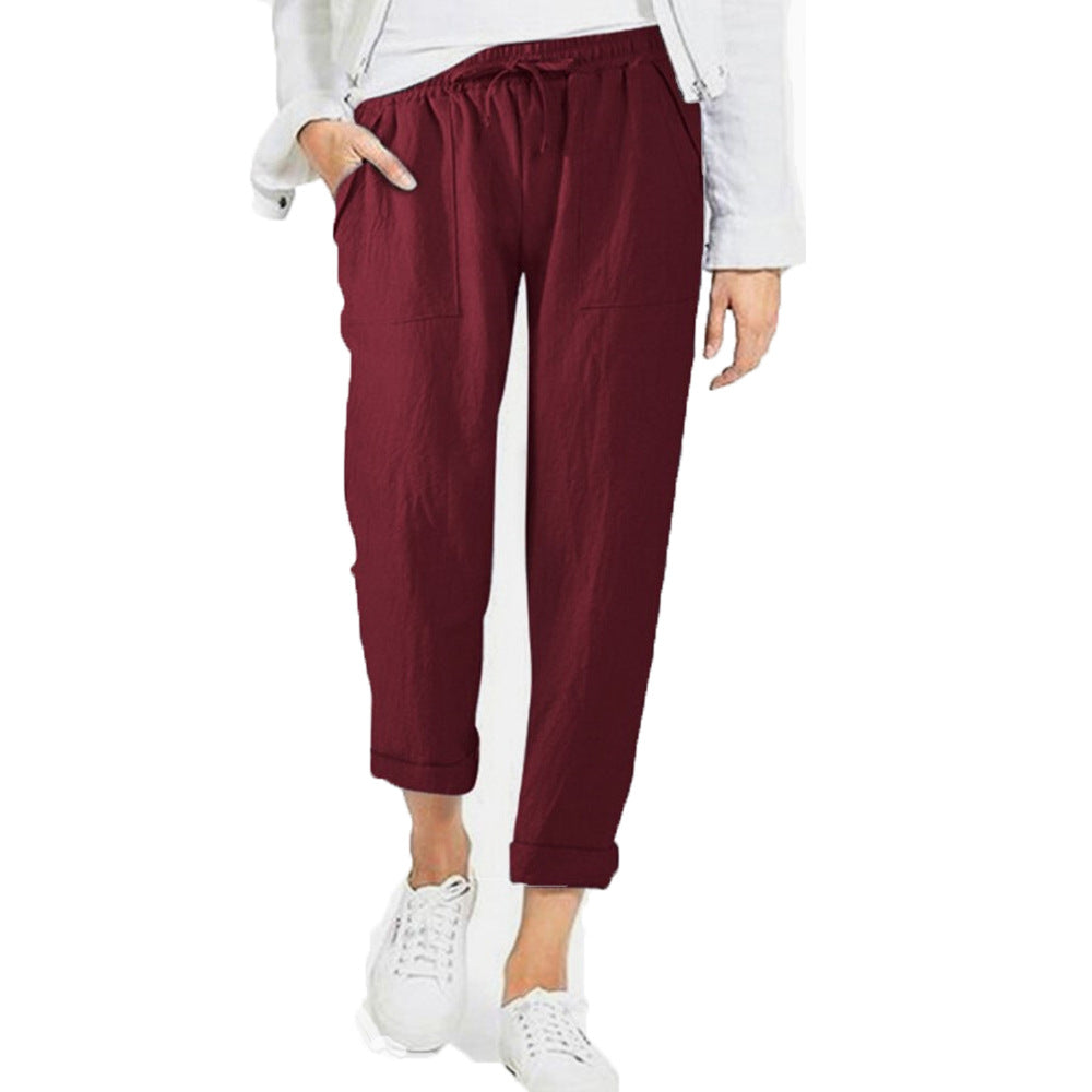 Lila Women's Wide Leg Pants | Breathable Linen, Casual Elegance 15